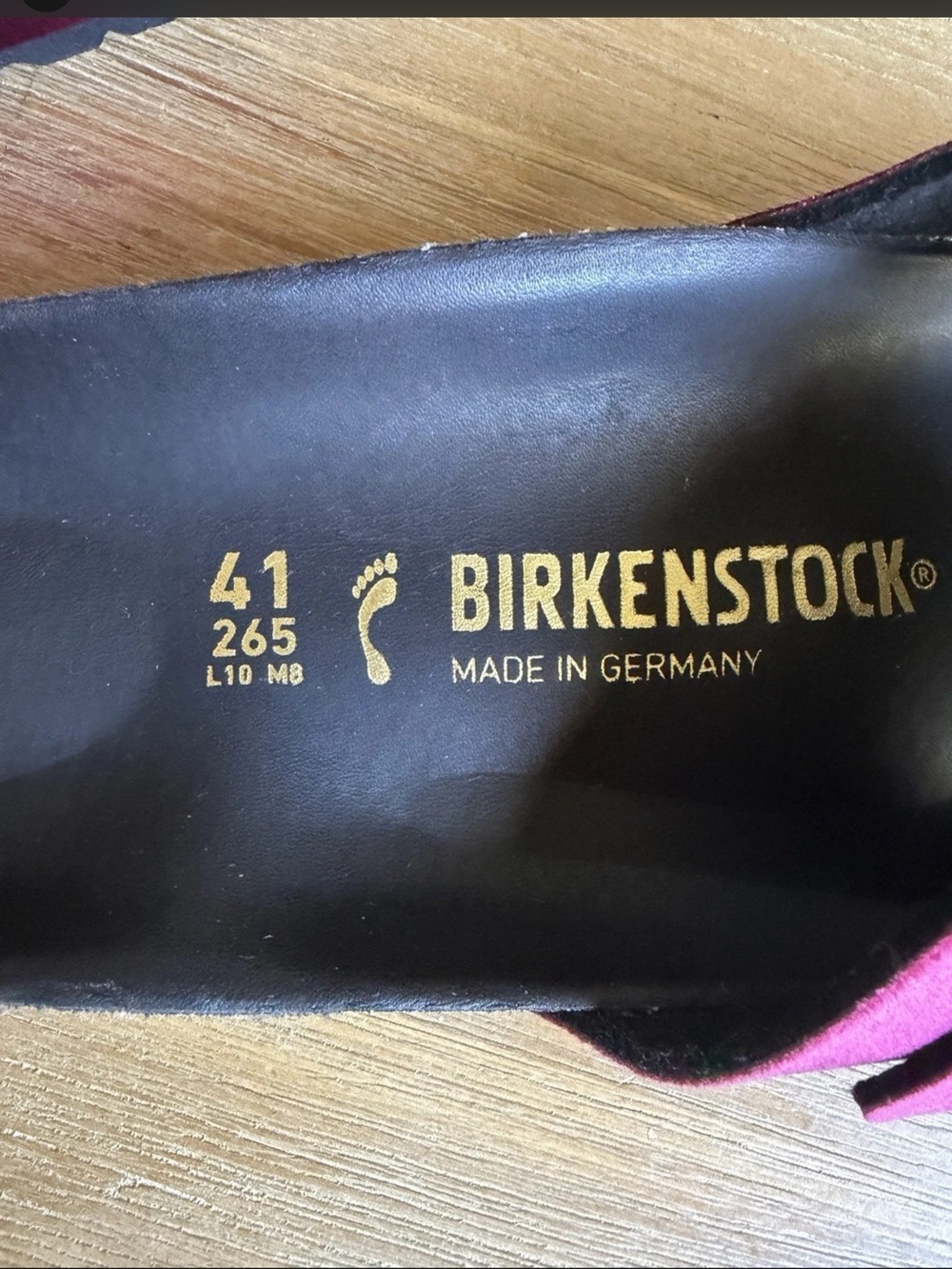 Birkenstock Madrid Big Buckle Sandals Leather Maroon Velvet Womens EU 41 US 10 - Picture 9 of 12